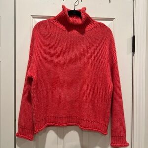 Anthropologie Wool Coral Turtleneck Sweater